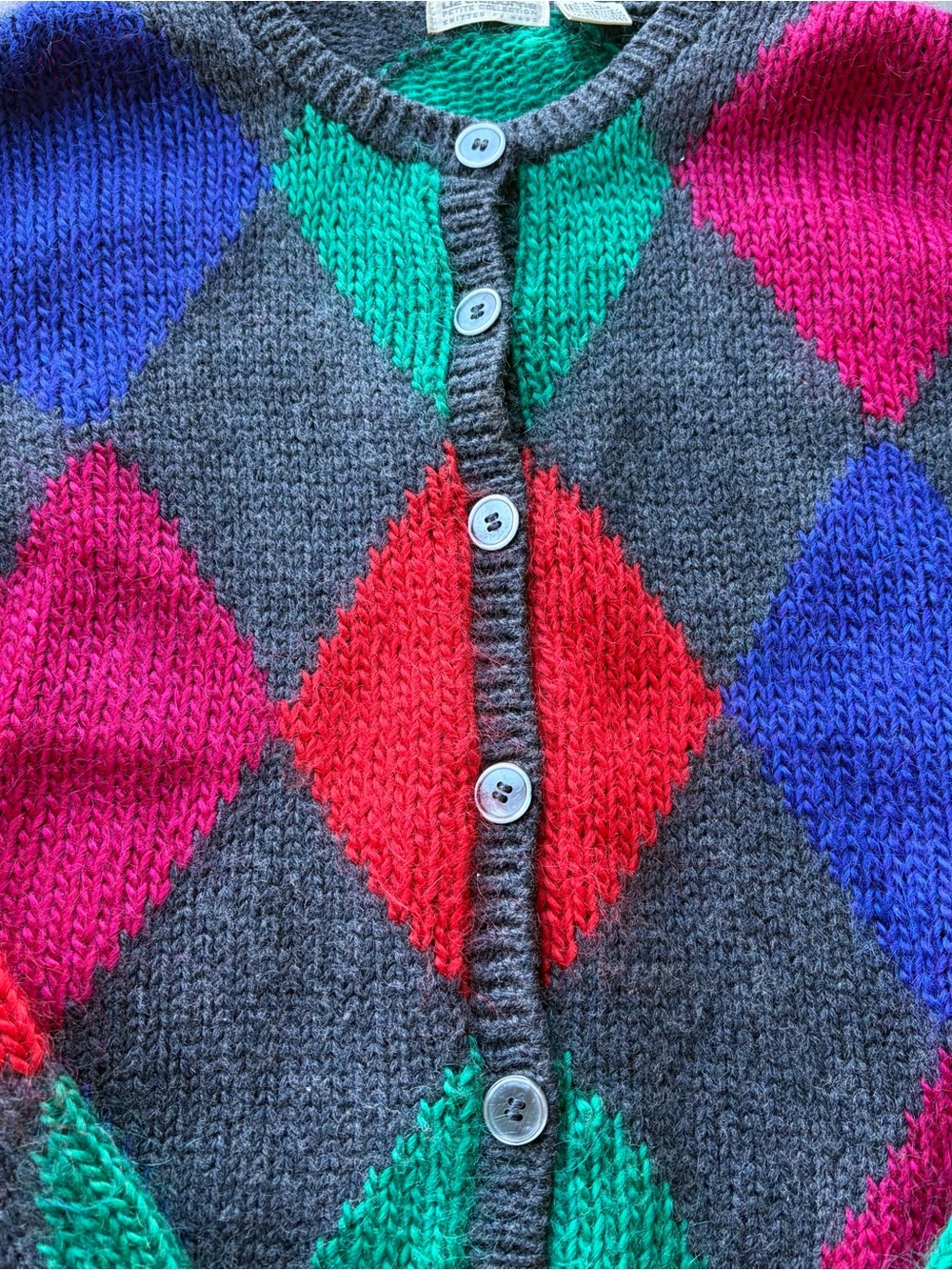 Vintage Liz Claiborne Hand Knitted Cardigan - Picture 2 of 4